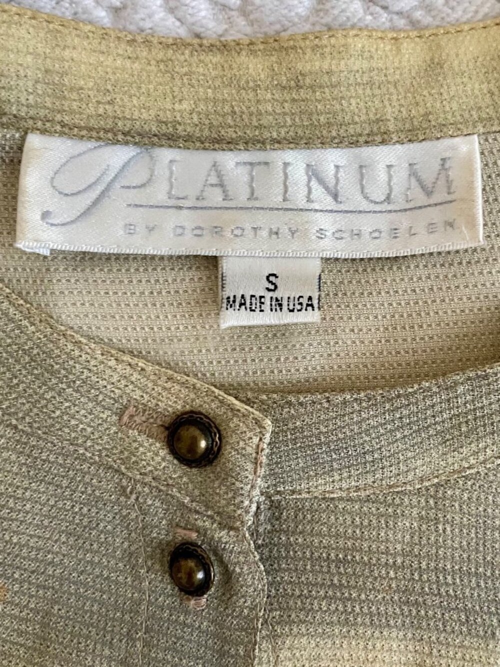 Vintage Platinum By Dorothy Schoelen Blouse Wearable Art Painting Print Small - Picture 14 of 14